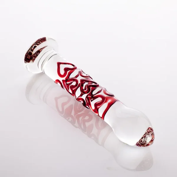 Glass Sex Toys Red Heart G-Spot Vagina Stimulate Realistic Penis Butt Plug Christmas Gift for Adults 18 - Image 5