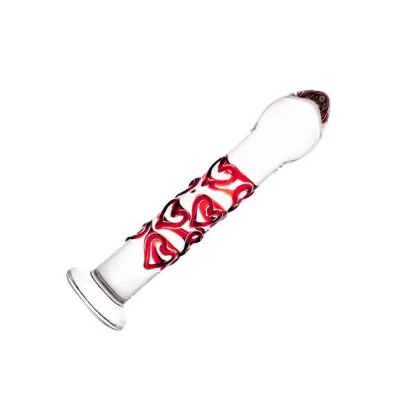 Glass Sex Toys Red Heart G-Spot Vagina Stimulate Realistic Penis Butt Plug Christmas Gift for Adults 18 - Image 4