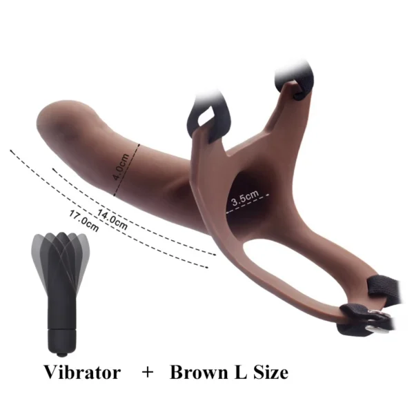 Big Size Silicone Strap on Dildo for Men Realistic Penis Extender Enlarger Male Hollow Strapon Dildo+Bullet Vibrator Sex Product - Image 5