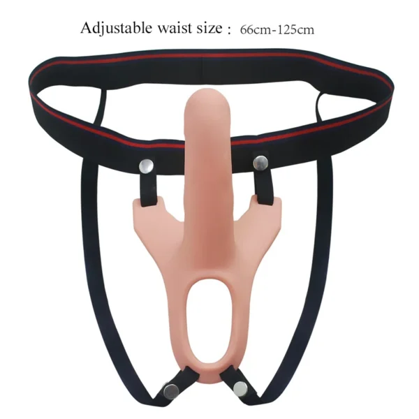 Big Size Silicone Strap on Dildo for Men Realistic Penis Extender Enlarger Male Hollow Strapon Dildo+Bullet Vibrator Sex Product - Image 3