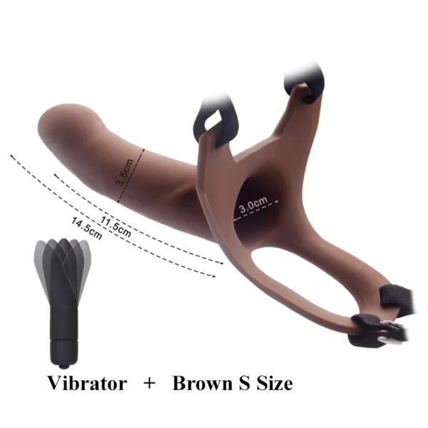 Big Size Silicone Strap on Dildo for Men Realistic Penis Extender Enlarger Male Hollow Strapon Dildo+Bullet Vibrator Sex Product - Image 6