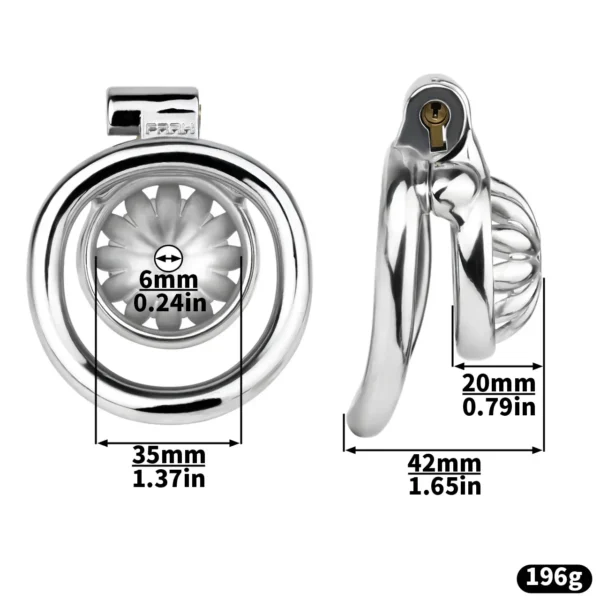 Men's Metal Rivet Chastity Cage Negative Lock Cum Lock Pseudo Pussy Out Wear Male Udder Erotic Toys with 4 Size Cock Ring - Image 3