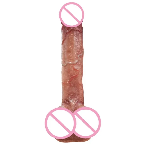 VaHp Moving Foreskin Testicles Filled Liquid Silicone Female Masturbator Sex Toys For Girl Women Penis phallus Dildo Suction Cup - Image 3