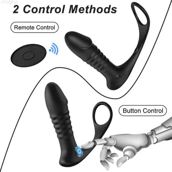 Prostate Massager Anal Vibrator Thrusting 9 Modes Penis Ring Anal Plug G Spot Massager Male Sex Toys for Men Women Couples Gay - Image 4