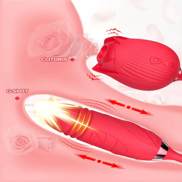 Rose Sucking Vibrator for Women Dildo Thrusting Vibrating Clit Sucker Nipple Clitoris Stimulation Female Sex Toys for Adults - Image 5