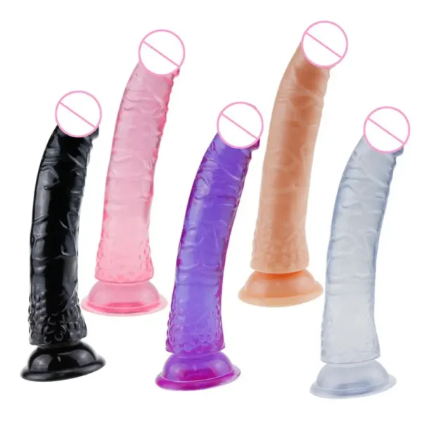 Colorful Simulated Dildos Transparent small penis simulation phallus Anal plug Adult suppliest female masturbator dildo sex toys - Image 2