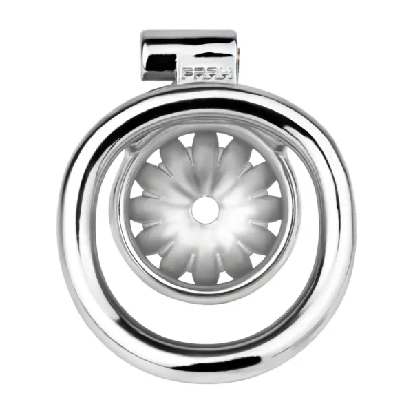 Men's Metal Rivet Chastity Cage Negative Lock Cum Lock Pseudo Pussy Out Wear Male Udder Erotic Toys with 4 Size Cock Ring - Image 6