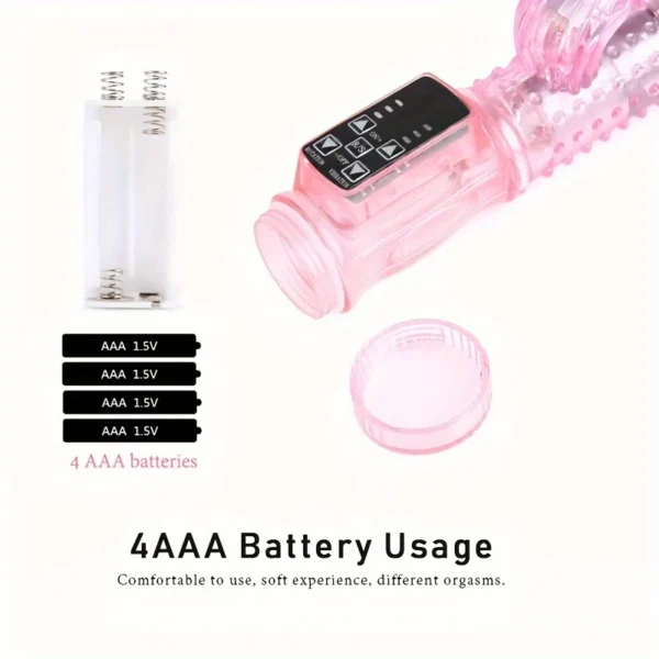 Rabbit Vibrator Realistic Dildo Penis Vibrator Clitoris Stimulate Massager Transparent Rotating Bead Female Sex Toy For Women - Image 4