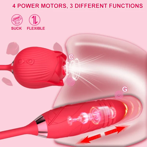 Rose Sucking Vibrator for Women Dildo Thrusting Vibrating Clit Sucker Nipple Clitoris Stimulation Female Sex Toys for Adults - Image 2