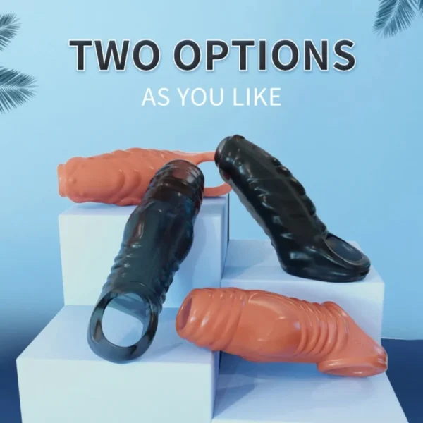 Reusable Penis Extender Cock Rings Delay Ejaculation Penis Condom No Vibrator Sex Toys For Men Bdsm Women Anal Clitor Stimulator - Image 2