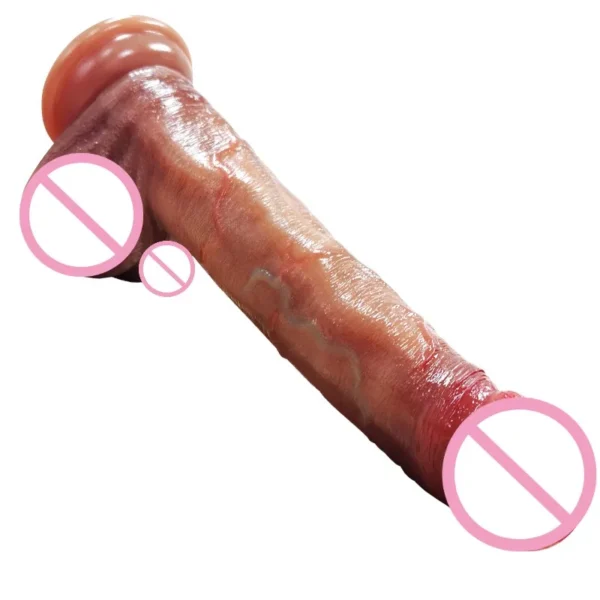 VaHp Moving Foreskin Testicles Filled Liquid Silicone Female Masturbator Sex Toys For Girl Women Penis phallus Dildo Suction Cup - Image 4