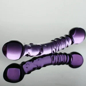 Purple Artificial Pyrex Glass Dick Anal Butt Plug Beads Crystal Dildo Penis for Adults Games Prostate Massage Sex Toys