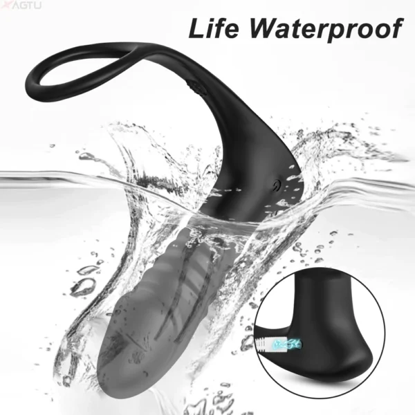 Prostate Massager Anal Vibrator Thrusting 9 Modes Penis Ring Anal Plug G Spot Massager Male Sex Toys for Men Women Couples Gay - Image 6