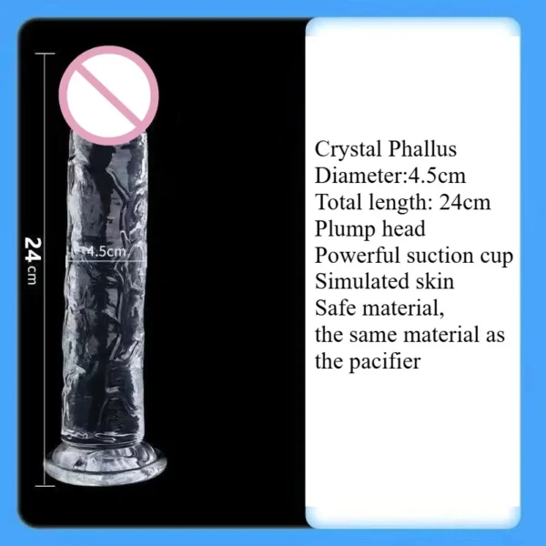Transparent Realistic Penis Dildo Soft Crystal Jelly Dildos Fake Dick Penis Sucker Butt Plug Sex Toys Sex Masturbator G Spot - Image 6