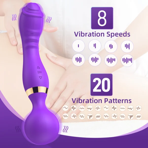 FLXUR 20 Speed Magic Wand Dual Vibrators Sex Toys for Women Big AV Stick Clit G Spot Body Massager Dildo Adult Sexy Product - Image 2